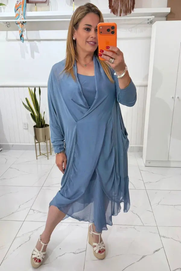 VESTIDO SEDA BLUE