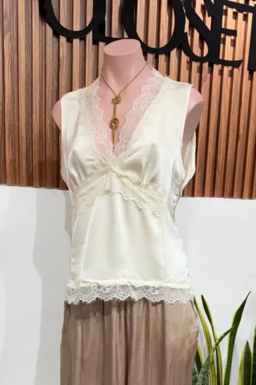 BLUSA ENCAJE CHAMPAGNE