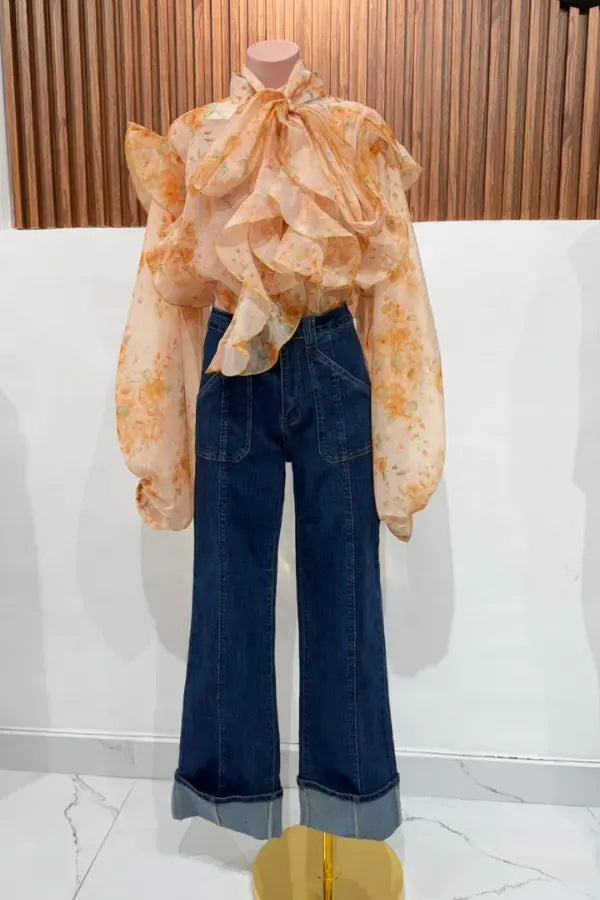 BLUSA RUFFLE PEACH