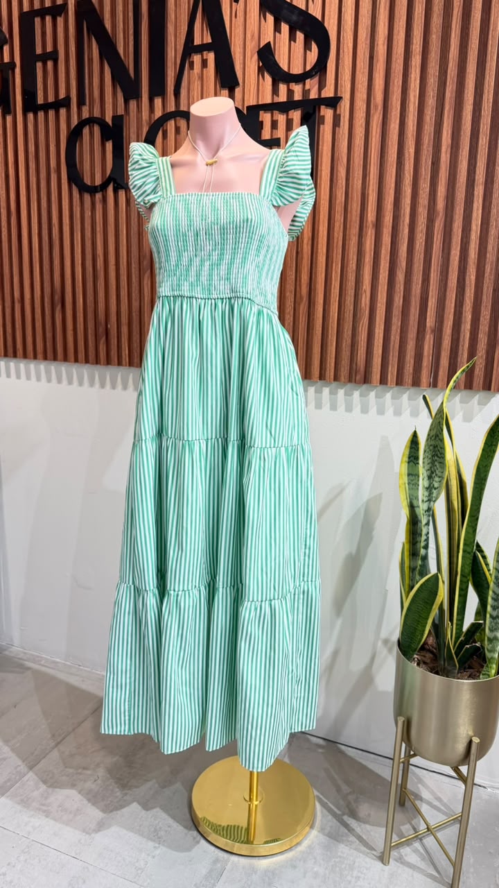 VESTIDO STRIPE GREEN