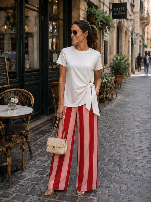 JEANS STRIPE RED