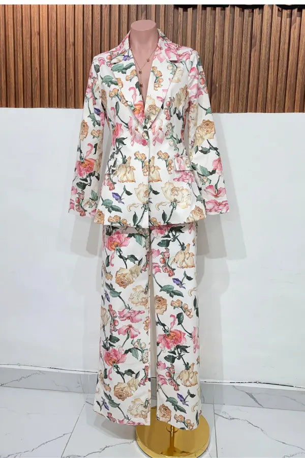 BLAZER FLORES BEIGE