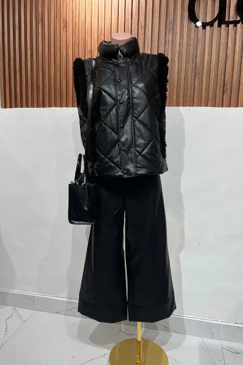 CHALECO VINIPIEL BLACK