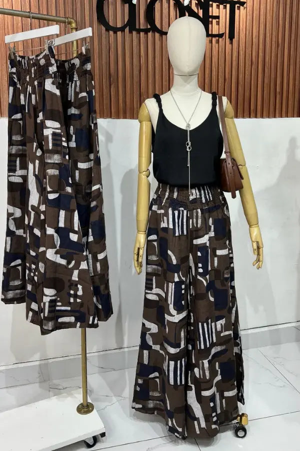 PANTALON LINO CHOCOLATE