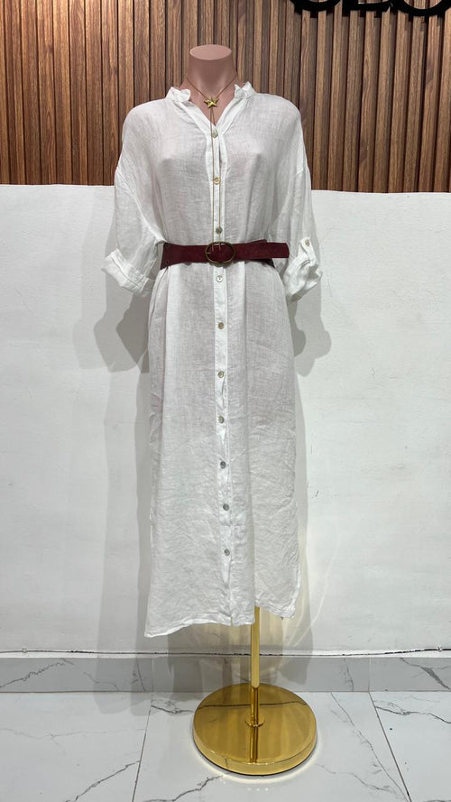 VESTIDO LINO BLANCO