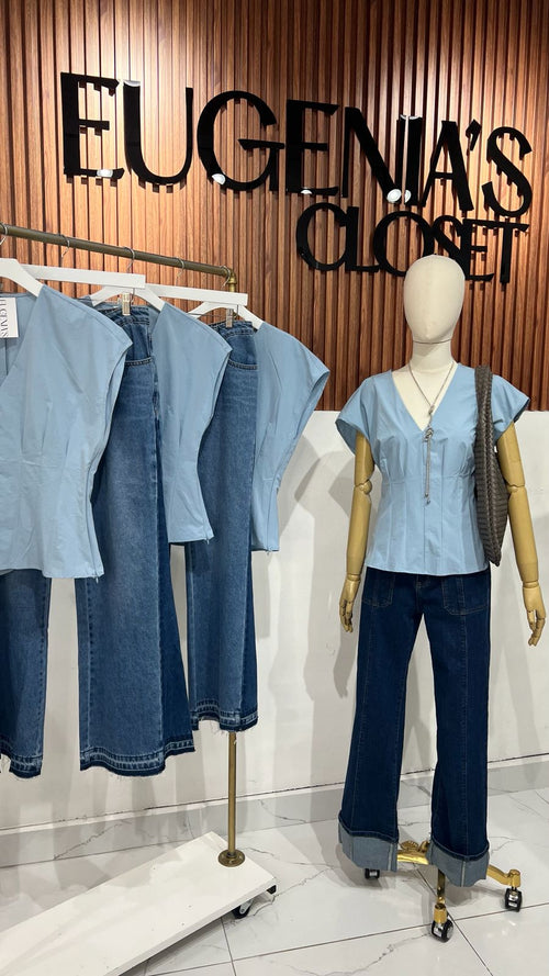 BLUSA SICILIA BABY BLUE