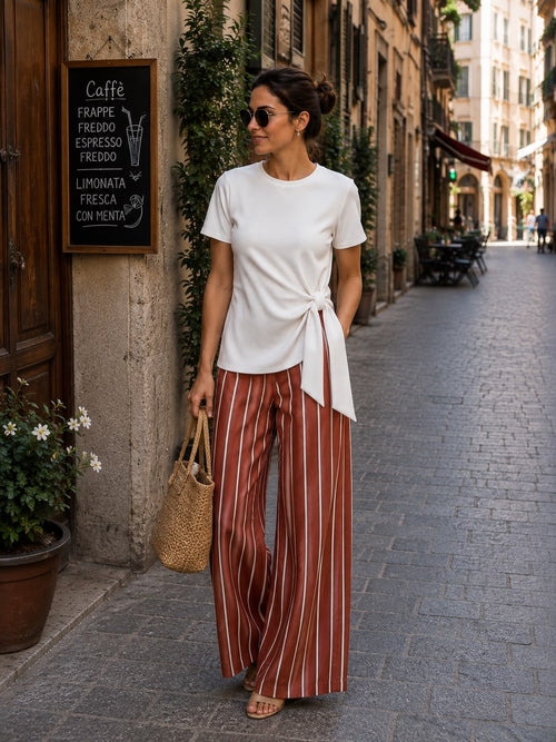 JEANS STRIPE BROWN