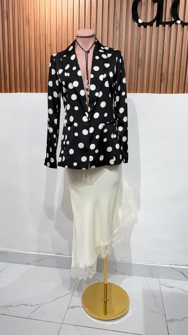 FALDA SATEN ENCAJE CREAM
