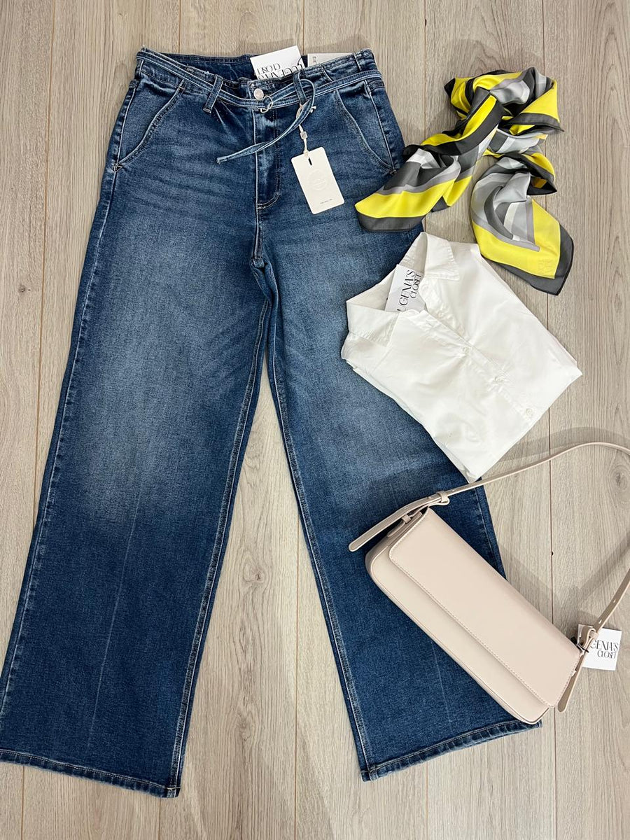 JEANS  WIDE LEG DARK BLUE