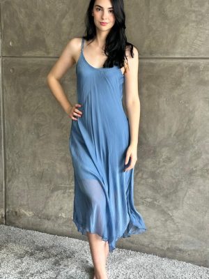 VESTIDO SEDA BLUE