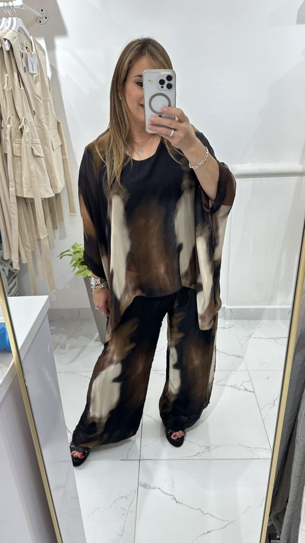 BLUSA SEDA BROWN