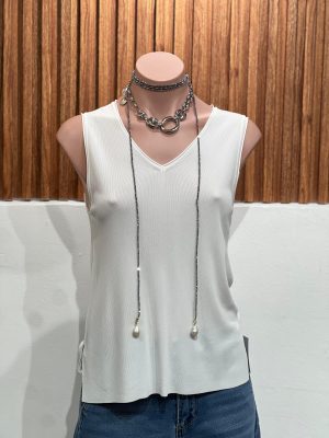 BLUSA CUELLO V WHITE