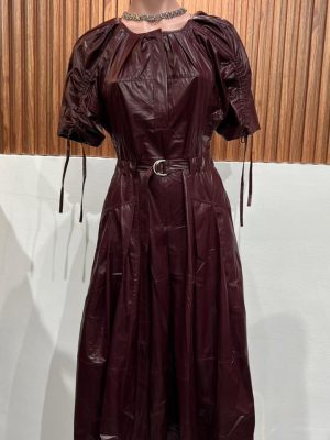 VESTIDO BURGUNDY VINIPIEL