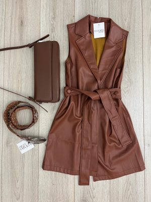 CHALECO CAMEL VINIPIEL