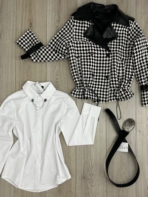 SQUARE JACKET BLACK AND WHITE