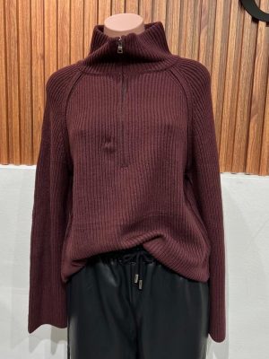 SUETER BURGUNDY ZIPER