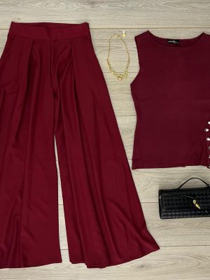 FALDA PANTALON BURGUNDY