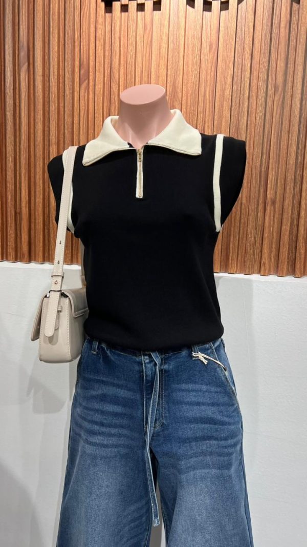 BLUSA TEJIDA BLACK DETAIL