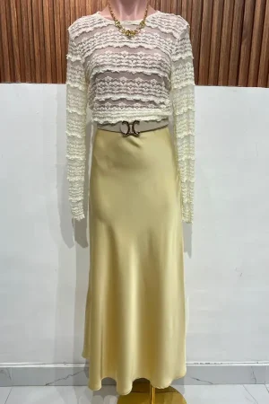 FALDA SATEN LONG BUTTER