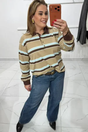 BLUSA STRIPE BROWN