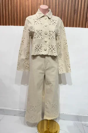 JEANS WIDE LEG WIPIUR CREAM