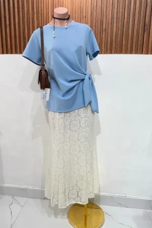 FALSA SATEN ENCAJE CREAM