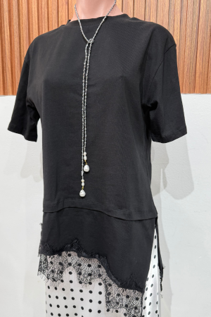 TSHIRT BLACK LACE