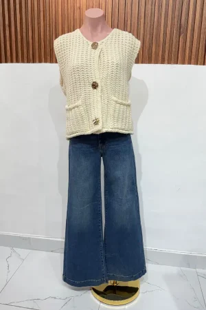 CHALECO TEJIDO CREAM