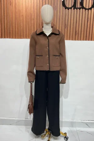 JACKET BROWN BORDADO