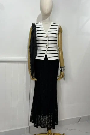 FALDA MIDI ENCAJE BLACK