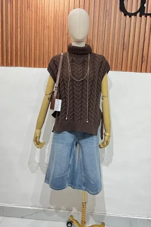 CHALECO TEJIDO BROWN