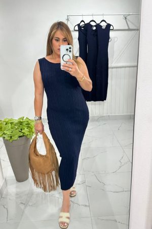 NAVY LONG DRESS