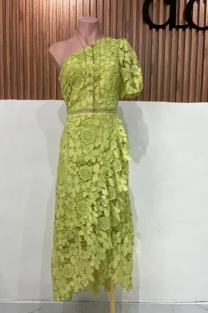 VESTIDO ENCAJE VERDE