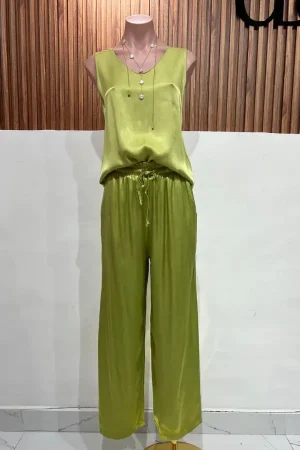 CONJUNTO SEDA ITALIANA VERDE