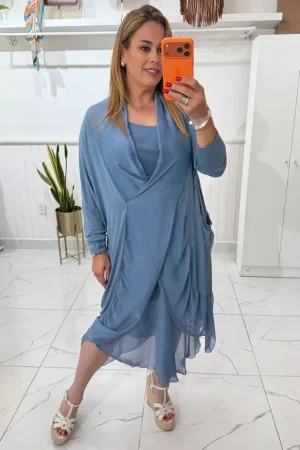 VESTIDO SEDA BLUE