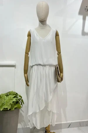 FALDA PANTALON SEDA BLANCO