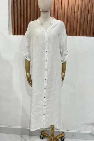 VESTIDO LINO BLANCO