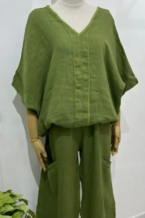 BLUSA LINO GREEN