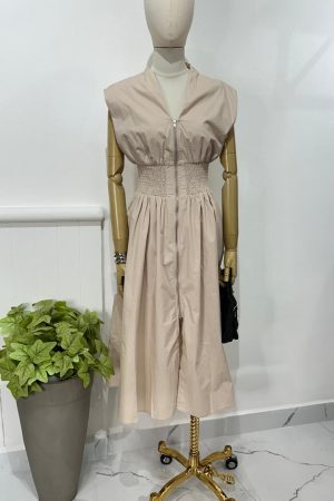 VESTIDO ZIPPER BEIGE