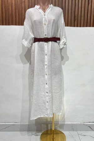 VESTIDO LINO BLANCO
