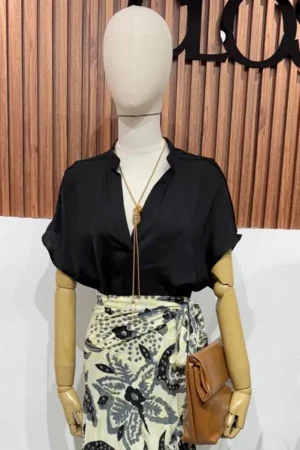 BLUSA BLACK SATEN MALAGA