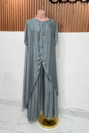 BLUSA TUNIC SEDA GREY