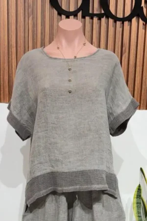 BLUSA LINO TAUPE ANNE