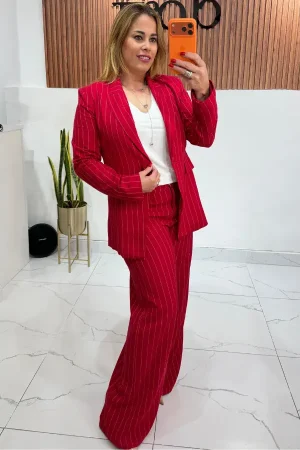SET BLAZER ROJO LINO