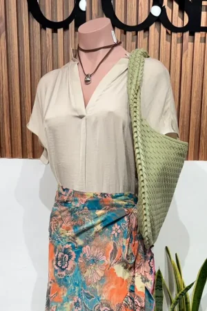 BLUSA BEIGE SATEN MÁLAGA