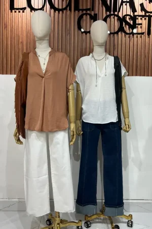 BLUSA WHITE SATEN MALAGA